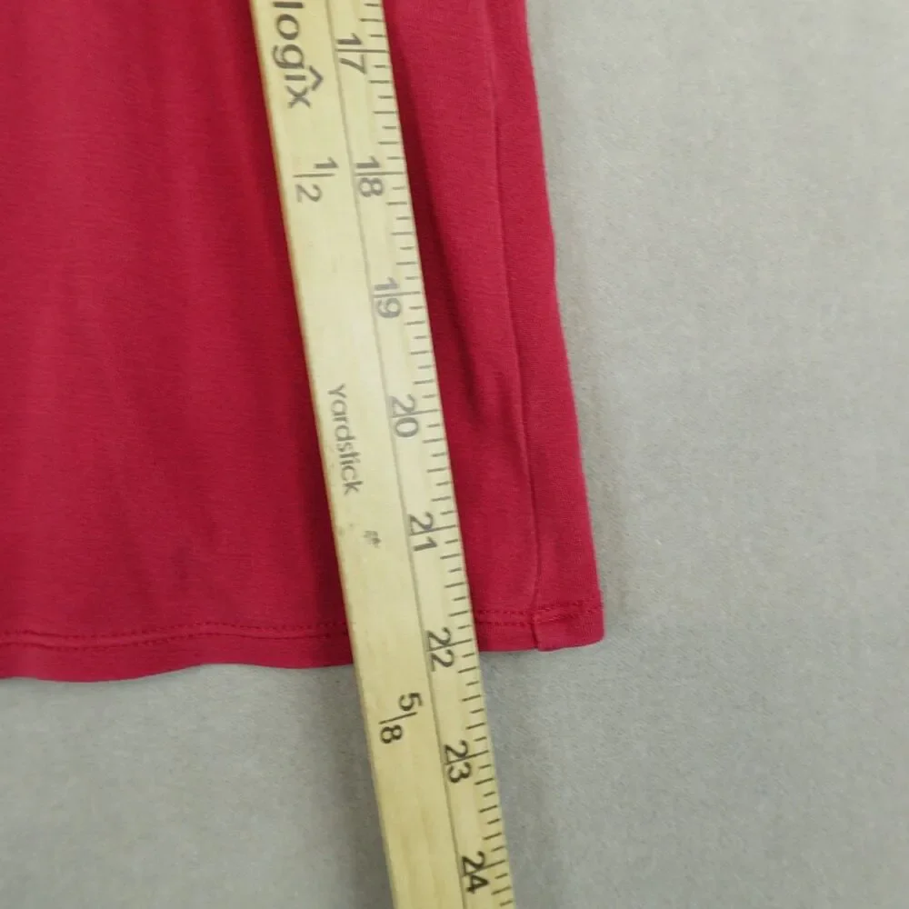 Eileen Fisher T Shirt 100% Silk Jersey Short Sleeve Scoop Neck Tee Red Classic